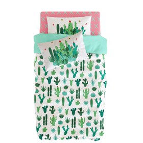 Resim Cactopia Çift Taraflı Pamuk Saten Çok Renkli Çocuk Nevresim Seti 140x200cm 