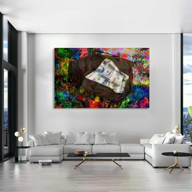 Resim Para Çantası Cam Tablo - Ceviz / 180x120 cm 