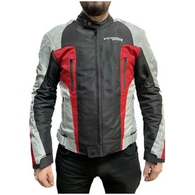 Resim Venom Air Racing Açık Gri Siyah Kırmızı Motosiklet Montu Kalıplar Dardır Bir Beden Büyük Sipariş Veriniz 