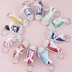 Resim Tekli Mini Taş Süslemeli Ayakkabı Anahtarlık - Kadınlar için Renkli Parıltılı Çanta Süsü, Araba Anahtarları & Yıldönümü Hediyeleri, Halkalı Tokalı Sevimli Yenilik Aksesuar, Bling Ayakkabı Süsleri, Taş Süslemeler, Moda Takı, Şık Anahtarlık, Süslü Anahtarlık, Dekoratif Anahtarlık, Moda Severler 