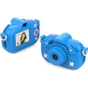 Resim Gajeena "12mp Çocuk Dijital Fotoğraf Makinesi - 1080p Video, 2.0 Ips Ekran, Otomatik Odaklama, 800mah Pil Mavi " 