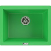 Resim POLEX Cristalüx Granit Evye P-09 Yeşil Tezgah Altı Ve Tezgah Üstü Kare Mutfak Evyesi 55,5x43,5cm 