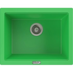 Resim POLEX Cristalüx Granit Evye P-09 Yeşil Tezgah Altı Ve Tezgah Üstü Kare Mutfak Evyesi 55,5x43,5cm 