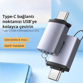 Resim Coofbe Jasoz Type-C to USB 3.1 Dönüstürücü Adaptör Mini OTG 10Gbps Veri Aktarım Type-c Dönüştürücü 