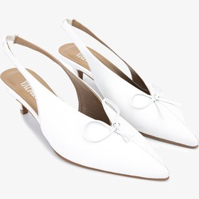Resim Valmenti Kadın Hakiki Deri Beyaz Slingback Ayakkabı VLM7262 - 39 