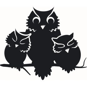 Resim Baykuş Ailesi 10X8 cm 