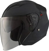 Resim MOTOANL Motosiklet Ce Onaylı Yarım Camlı Içi Yıkanılabilir Güneş Vizörlü Kask Mat Black 