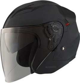 Resim MOTOANL Motosiklet Ce Onaylı Yarım Camlı Içi Yıkanılabilir Güneş Vizörlü Kask Mat Black 