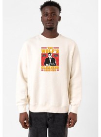 Resim Pulp Fiction The Wolf's Cleaning Services Ekru Erkek 2ip Sweatshirt Ekru 