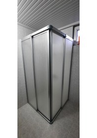 Resim Girayduşakabin 70x100 Parlak Profil Mika Köşe Girişli Kabin Gümüş 