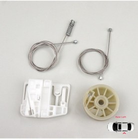 Resim Renault Megane 2 2002-2008 4/5 Kapı İçin Arka Sol Cam Kriko Seti 