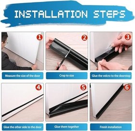 Resim Xspring Kapı Contası, Ayarlanabilir, Soğuk Hava, Rüzgar, Toz ve Gürültü Engeller, Siyah Kumaş, 91cm'ye Kadar Uzunluk, 3.8cm Boşluk İçin 