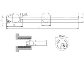 Resim İç Çap Diş Açma Takımları - ISO TIR/L İç Çap Diş Açma Kalemi 