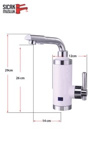 Resim Sıcak Musluk Elektrikli Ani Su Isıtıcı Termal Şofben Musluk 