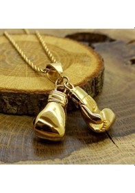 Resim Vog Xuping Vip Altın Çift Çelik Boks Eldiveni Sevgiliye,babaya,eşe,arkadaşa Hediye Kolye Zincir Sarı 