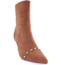 Resim Dgn K105-22k Kadin Troklu Sivri Burun Yandan Fermuarli İnce Topuklu Bot K105-1710-R1783 Taba 