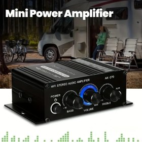 Resim Gateesat 400w Mini Araç Ses Amplifikatörü 2 Kanallı Hifi Stereo Bass Treble Kontrolü Rca Aux Giriş 