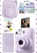 Resim Fujifilm Instax mini 12 Lila Fotoğraf Makinesi-20'li Film-Laporta Albüm ve Deri Kılıf Seti 