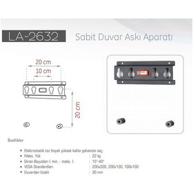 Resim Ultımate La 2632 Sabıt 15'' 40'' Tv Askı Aparatı 