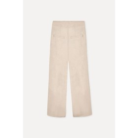 Resim Mudo Kadın Bej Rengi Relax Fit Keten Karışımlı Pantolon 