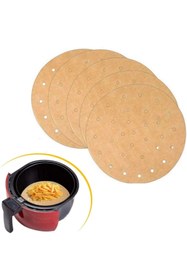 Resim homika dekorasyon 100 Adet Airfryer Pişirme Kağıdı Tek Kullanımlık Yağ Geçirmez Yapışmaz Yuvarlak Delikli Model 20 cm 
