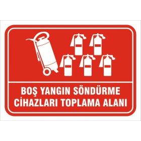 Resim Vizyon Trafik Boş Yangın Söndürme Cihazları Toplama Alanı - Isg Levhası 70X100 cm Galvaniz Saç 0,4 mm 