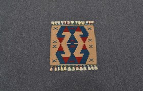Resim Yeni El Dokuma Kare Köşe Sandalye Minderi Pınarbaşı Kayseri Yün Kilim 5953 