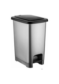 Resim Pedallı Çöp Kovası, Banyo Ve Mutfak Çöp Kovası 10 Lt Gri 