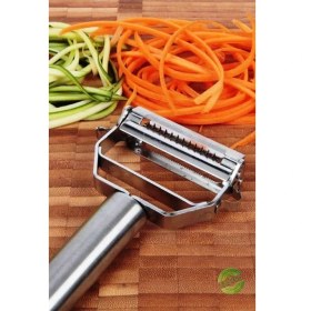 Resim beleşecom Paslanmaz Çelik Çift Taraflı Jülyen Soyacak Jülyen Doğrayıcı 18 cm 