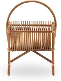 Resim Bambu Gazetelik – Doğal Rattan Görünümlü Dergilik, Şık & Dayanıklı Gazete Tutucu, Salon – Ofis – Balkon – Kış Bahçesi için Dekoratif Bambu Gazetelik 