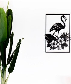 Resim Flamingo Kuş Figürlü Metal Duvar Tablosu 
