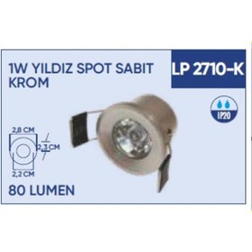 Resim 1w Yıldız Spot Sabit Krom Kasa Kırmızı 