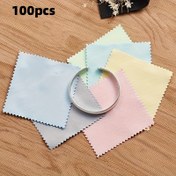 Resim 100 Adet Renkli Temizlik ve Parlatma Bezi 8*8cm/3.15*3.15in Yumuşak Silme Bezleri, Öğrenci ve Öğretmenler için Koruyucu Gözlük ve Takı Araçları 