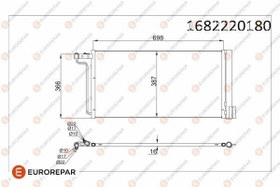 Resim EUROREPAR 1682220180 | Psa / Klima Radyatörü Focus III 1.6Tı 16V / 11 / > C Max Grand C Max 1.6Tı 16V 10 / > Benzinli () 