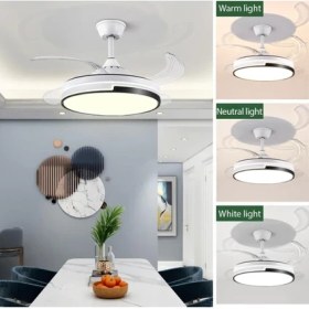 Resim Minofell Tavan Vantilatörü Aydınlatmalı Gizli Kanat Pervaneli Kumandalı Açılır-kapanır Kanat 3 Işık 