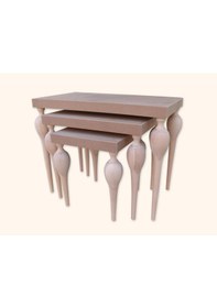 Resim Zigon Sehpa Tombul Torna Kayın Ayak Model Mdf Tabla Ham El Yapım Kutuda Sevk 