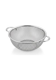 Resim Çelik Süzgeç Kulplu Paslanmaz Makarna - Sebze Süzgeci 28 Cm Gri 