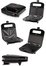 Resim GoldMaster Trimax 4’ü Bir Arada Çıkarılabilir Mini Tost Izgara Waffle Sandviç Makinesi Gm7452 