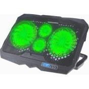 Resim Sones S18 Alüminyum Dört Fanlı Oyun Dizüstü Bilgisayarı Soğutma Pedi Katlanabilir Tutucu Rüzgar Hızı Göstergeli 