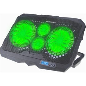 Resim Sones S18 Alüminyum Dört Fanlı Oyun Dizüstü Bilgisayarı Soğutma Pedi Katlanabilir Tutucu Rüzgar Hızı Göstergeli 