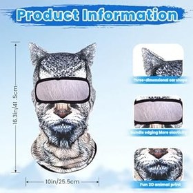 Resim YEAMLTE Kar maskesi, motosiklet, yaz, motosiklet maskesi, balaclava erkek, 3D kedi kar maskesi, erkekler ve kadınlar için, bisiklet, motosiklet, kayak ve dağcılık için 
