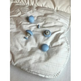 Resim Mantar Şekilli Yorgan, Nevresim Sabitleme Klipsi Mavi Renk 