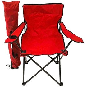 Resim Kapris Katlanır Kamp Sandalyesi Taşıma Çantalı Bardaklıklı Kırmızı 