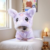 Resim Kışlık Sıcak Evcil Hayvan Kostümü - Mor & Pembe Detaylı Sevimli Unicorn, Çıtçıtlı Düğme Kapamalı, Küçük Köpekler & Kediler İçin Yumuşak Polyester Kıyafet - Cadılar Bayramı, Noel, Fotoğraf Çekimleri İçin Soğuk Hava Giyim - Kolay Giyilebilir Kostüm, Tatil Evcil Hayvan Giyim, Eğlenceli Tasarım, Rahat Kesim, Köpek Severler, Köpek Cadılar Bayramı Kostümü Unicorn, Köpek İçin Unicorn Kostümü, Unicorn Köpek Kostümü, Köpek Unicorn Kostümü, Köpek Giyim, Köpek İçin Cadılar Bayramı Kostümü, Köpek Aksesuar 