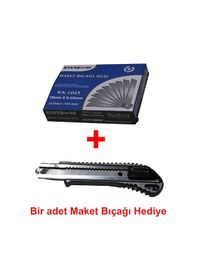 Resim Maket Bıçağı Yedek Uç 100 Adet + Maket Bıçağı 