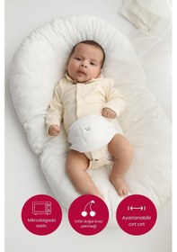 Resim Ekru Doğal Kiraz Çekirdeği Dolgulu Bebek Kemeri Kiraz Çekirdekli Bebek Bel Kemeri 