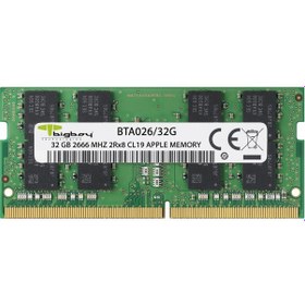 Resim BTA026/32G Apple 32GB DDR4 2666MHz CL19 Notebook Belleği 