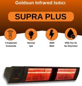 Resim GOLDSUN Supra Plus 3000 Watt GSS30P Kumandalı Suya Dayanıklı Elektrikli İnfrared Isıtıcı-Siyah 