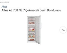 Resim ALTUS ( ARÇELİK ) AL 708 7 ÇEKMECE DERİN DONDURUCU SIFIR MAĞAZAD 