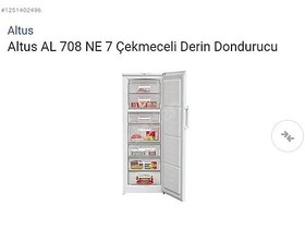 Resim ALTUS ( ARÇELİK ) AL 708 7 ÇEKMECE DERİN DONDURUCU SIFIR MAĞAZAD 